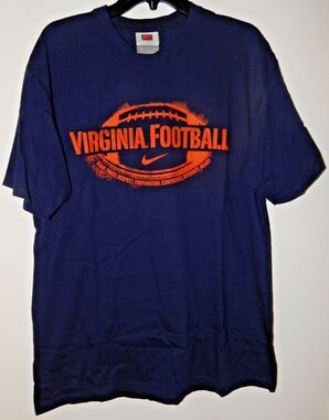 Vintage Nike Virginia Cavaliers Football T-shirt Men's Size Medium Navy Blue